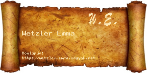 Wetzler Emma névjegykártya